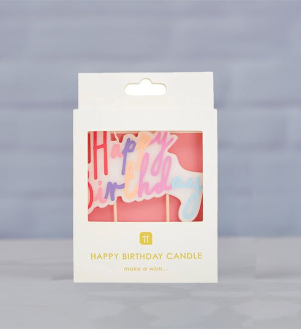 Pink Happy Birthday Candle