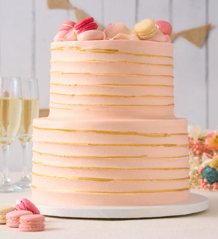 Ruffle Macaron Pink Cake