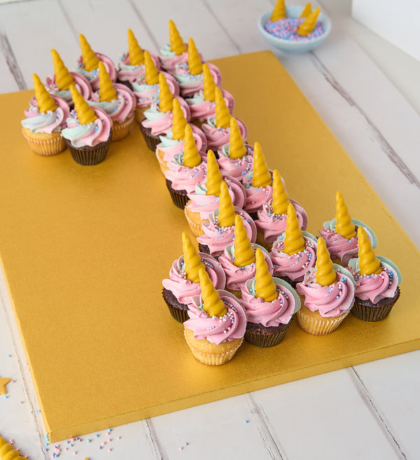 Unicorn Cupcake Number Cake