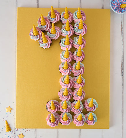 Unicorn Cupcake Number Cake