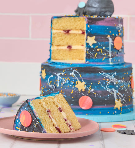 Galaxy Space Two Tier Cake