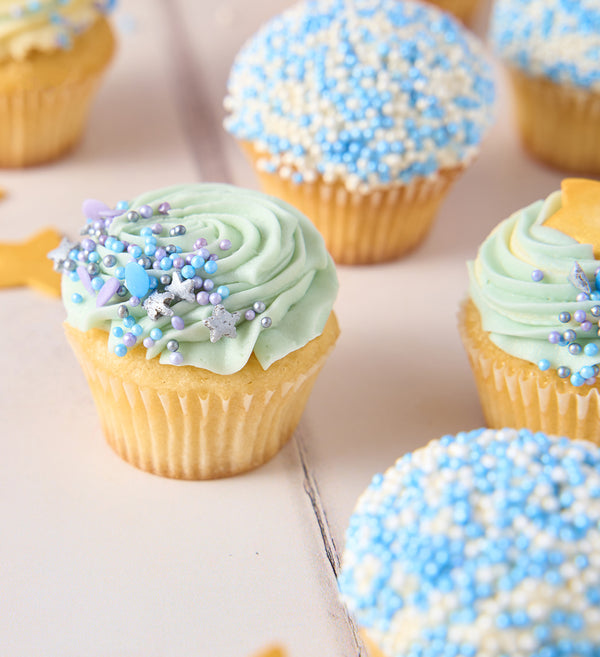 Blue Mini Cupcake Box