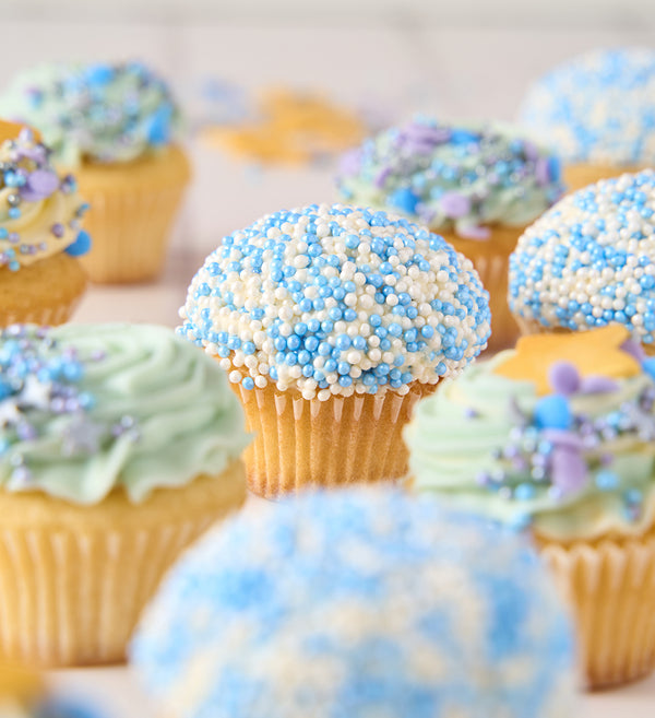 Blue Mini Cupcake Box