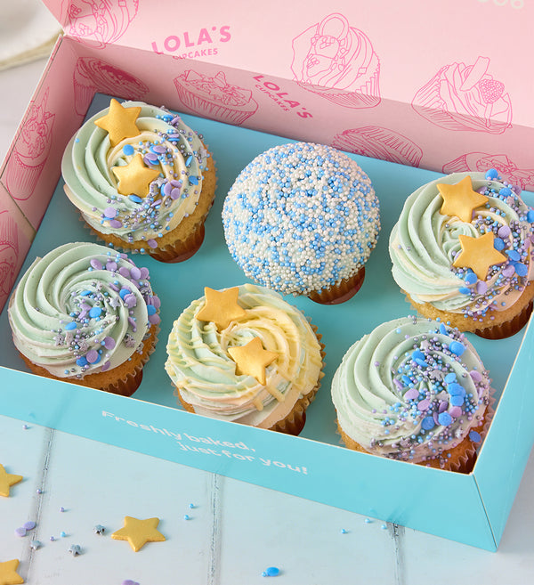 Blue Cupcake Box