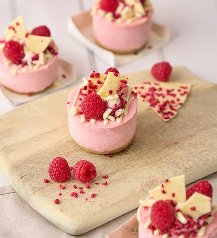 Raspberry and White Chocolate Mini Cheesecake Box