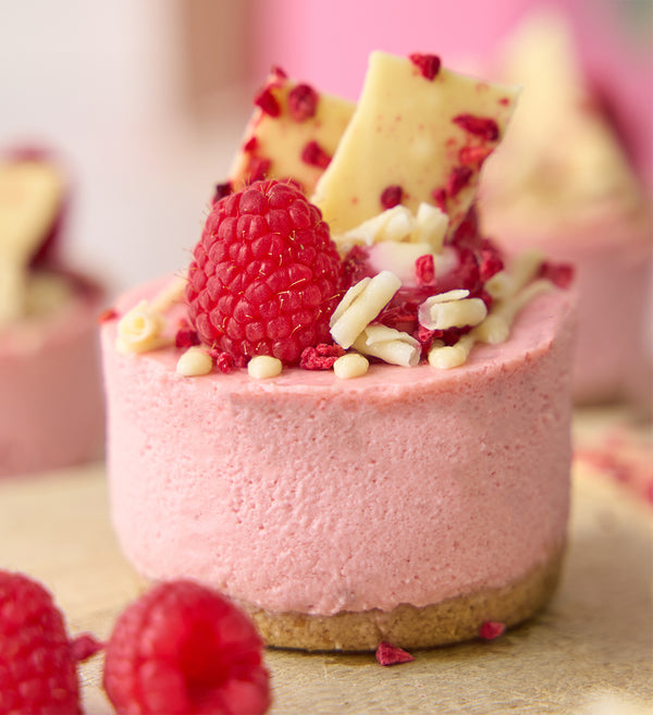 Raspberry and White Chocolate Mini Cheesecake Box