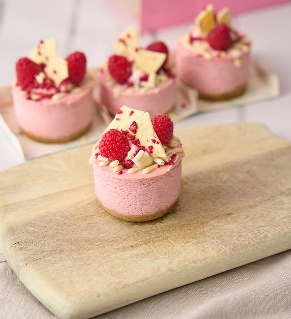 Raspberry and White Chocolate Mini Cheesecake Box