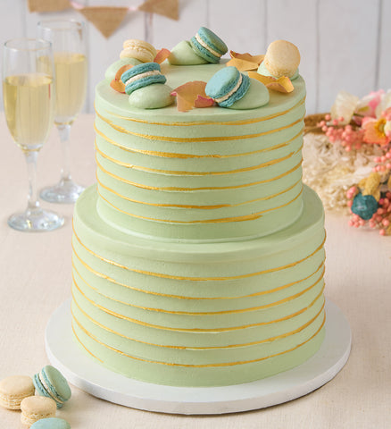 Ruffle Macaron Sage Cake