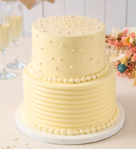 Ivory Pearl Wedding Cake