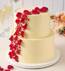 Rose Petal Wedding Cake