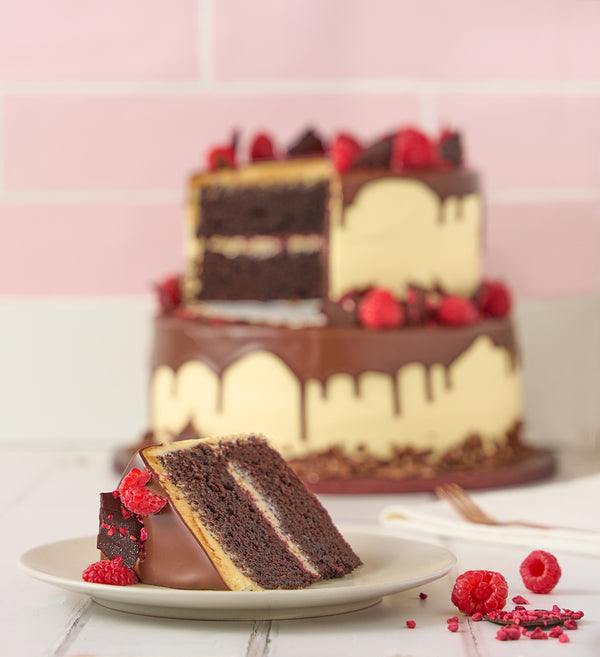 Two Tier Chocolate and Raspberry Cake