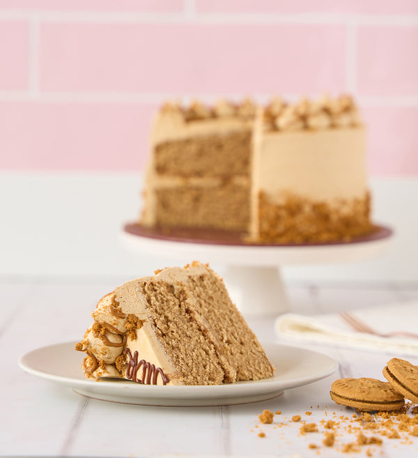 Vegan Caramel Biscuit Cake